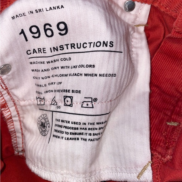 Gap real straight corduroy pants size 29 8 red orange flame pockets zip fly fall - Picture 4 of 11